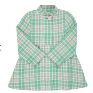 TBBC Penelope Pink and Green Plaid Pea Coat- Size 5-NWOT